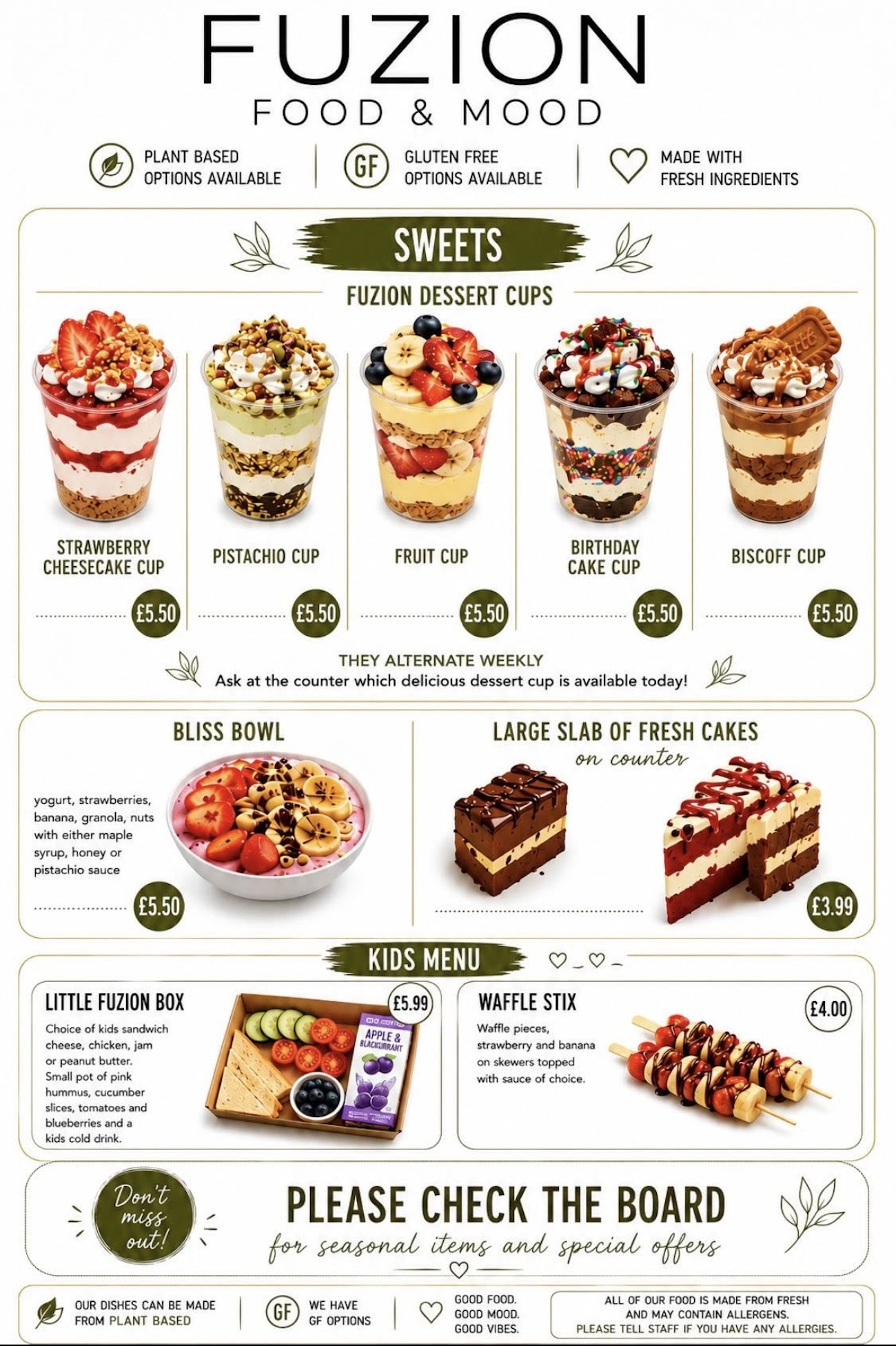 New Fuzion Menu June 2026